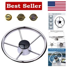11 Inch Boat Stainless Steel Steering Wheel Destroyer Style Marine Steering W...