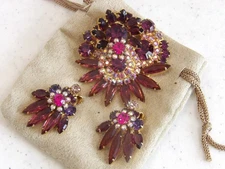 OMG! Stunning  Vintage Juliana D & E Demi Parue Earring & Brooch Set~MUST SEE!