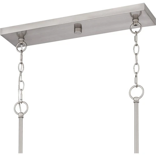 Brushed Nickel Six Light Linear Chandelier from the Seymour Collection - Picture 7 of 7