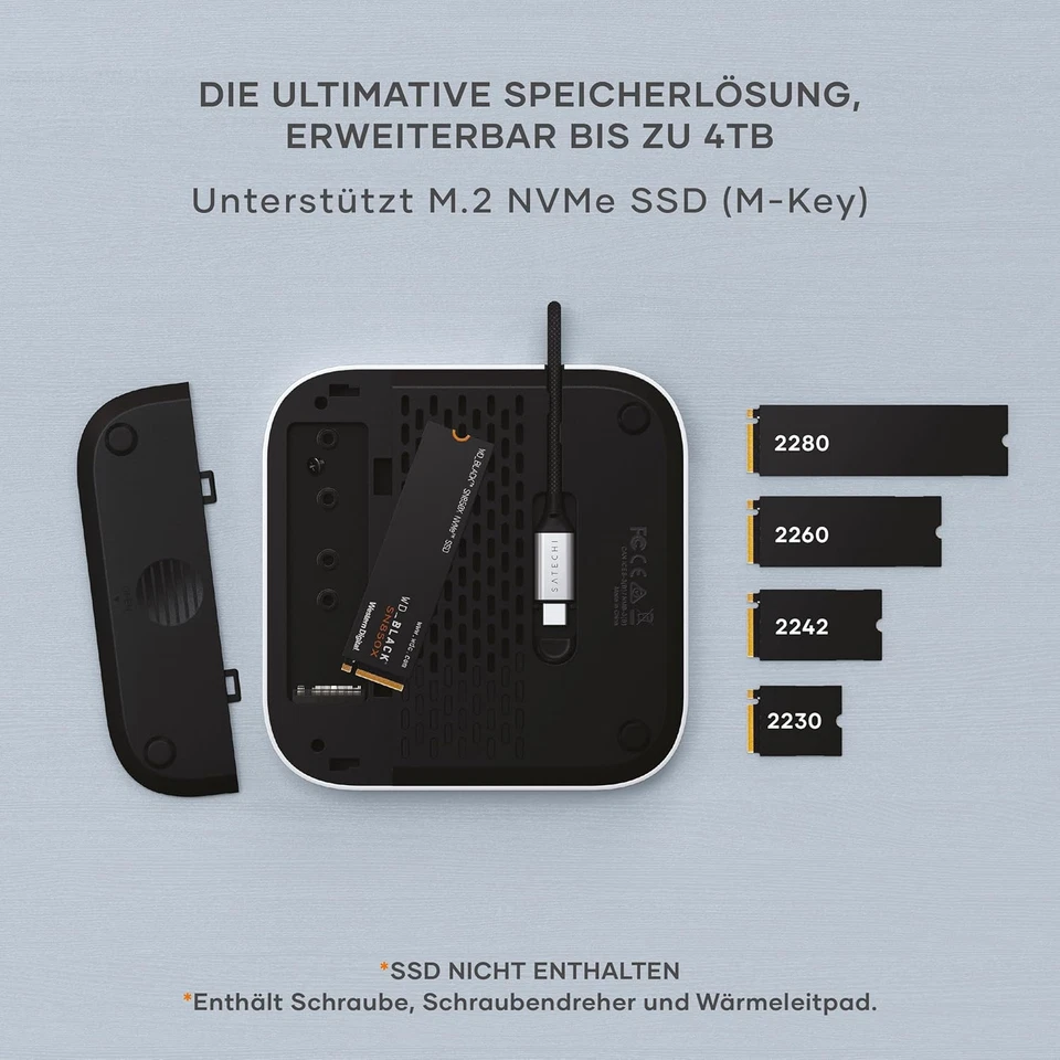 Satechi M4 Hub Stand Ssd Case Dock Sd Card Reader For Apple Mac Mini M4 / Pro - Image 3 of 4