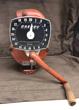 Vintage Gasboy Gas Pump 1230CU Cast Metal Stand Heavy Duty Hand Crank Rotary