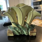 Vintage McCoy Pottery Triple Calla Lily Yellow Vase Planter-repair