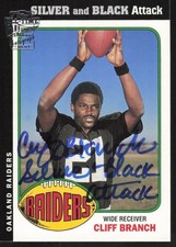 2004 Topps Fan Favorites Silver & Black Attack INSCRIBED Cliff Branch Auto BB2