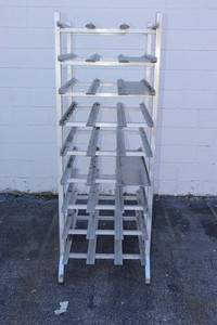 Restaurant Can Rack #10 Can Storage Commercial Rack, Aluminum, Used