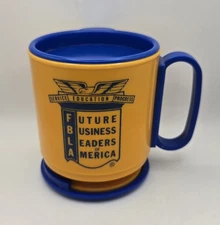 Vintage WHIRLEY FBLA Future Business Leaders of America Plastic Mug w/Lid & Base