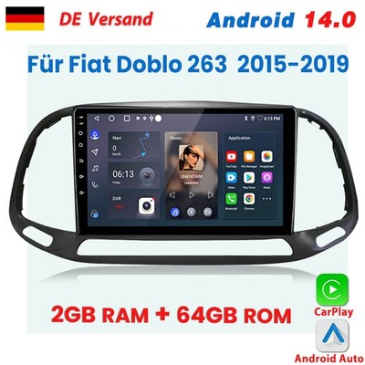 Für Fiat Doblo 263 2015-2019 Carplay Android14 Autoradio GPS Navi BT WIFI 2+64GB