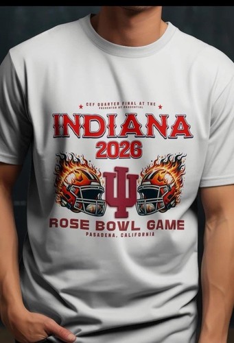 Indiana Hoosiers 2025 College Football Playoff Rose Bowl T-Shirt Unisex XL