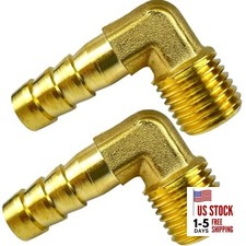 2pcs 90 Degree Elbow 3/8" Hose Barb to 1/4" NPT 3/8" Hose Barb x 1/4" NPT Male
