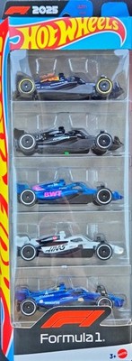 Hot Wheels 2025 Formel 1, 5er Pack Red Bull, Petronas, BWT, Haas, Williams