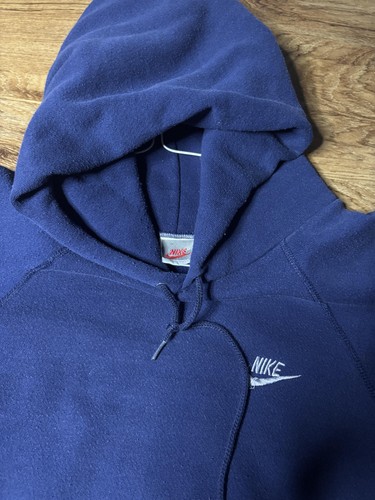 Sudadera con Capucha Nike De Colección Para Hombre Grande Azul Hecha en EE. UU. Swoosh Bordada Pullover Años 90 - Imagen 9 de 15