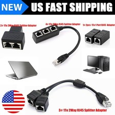 RJ45 Splitter Adapter 1 to 2/3 Ways Dual Female Port LAN Ethernet Cable CAT5/6/7