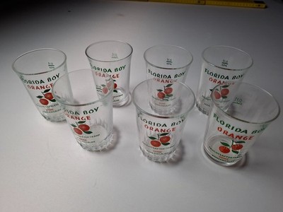 7 Florida Boy Orange rare Vintage Trinkgläser 0,1 L Top-Zustand 60er/70er Jahre.