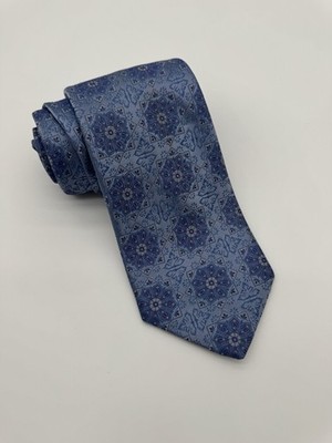 Robert Talbott Nordstrom Best of Class Tie Blue Geometric Medallion Silk USA