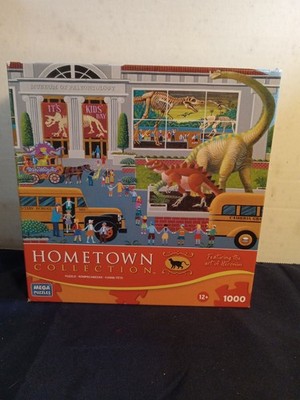 Mega Puzzles~ Dinosaur Museum~ Hometown Collection By Heronim~ 1000 Piece Puzzle
