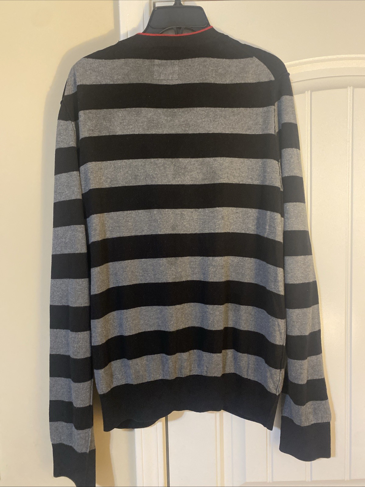 Express Men Button Down Sweater Size Large Red An… - image 7