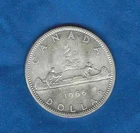 ONE 1966 CANADIAN $1 DOLLARS CIRCULATED COIN - 80% PURE SILVER