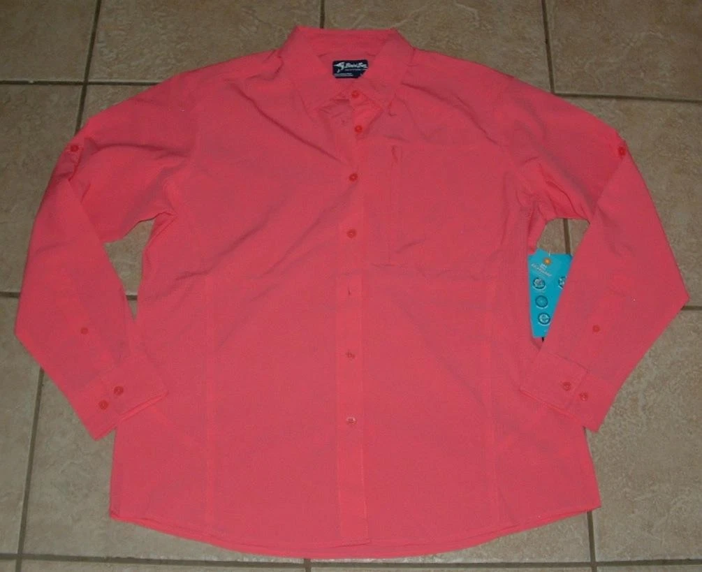 NEW NWT Coral Sz Large Quick Dry Breathable UPF 50+ Performance Shirt BIMINI BAY