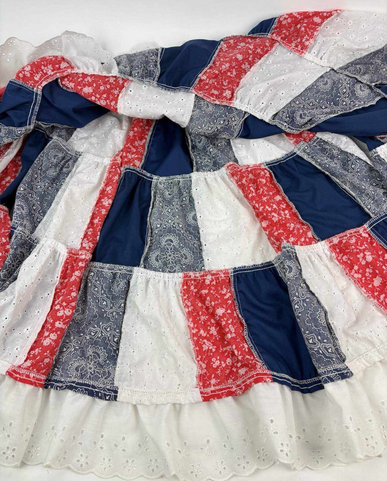 Vintage Handmade American Patchwork Square Dancin… - image 4