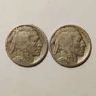 1928 1929 Buffalo Nickel 5 Cents Coins Worn Dates Flat Ground