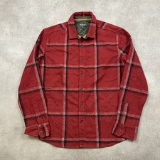 Jeremiah Flannel Shirt Mens Medium Western Plaid Long Sleeve Button Up, Red