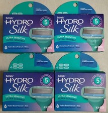 4 Schick Hydro Silk Ultra Sensitive 4-Pack Razor Cartridge Refills 16 Total