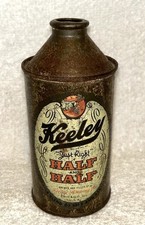 1940&rsquo;s IRTP KEELEY HALF AND HALF 12oz Cone Top Beer Can Keeley Brewing Co.