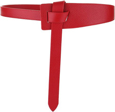 Women's Leather Belt Dress Belt for Jeans Jumpsuit Coat Fashion Tie a Knot Genui
