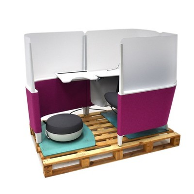 Steelcase Brody Privacy Cubicle Work Study Pod Lounge Chair Desk Foot  Rest