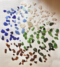 Surf Tumbled Sea Glass Lot Aqua Cobalt Blue Amber Olive Green Honey JQ Mixed