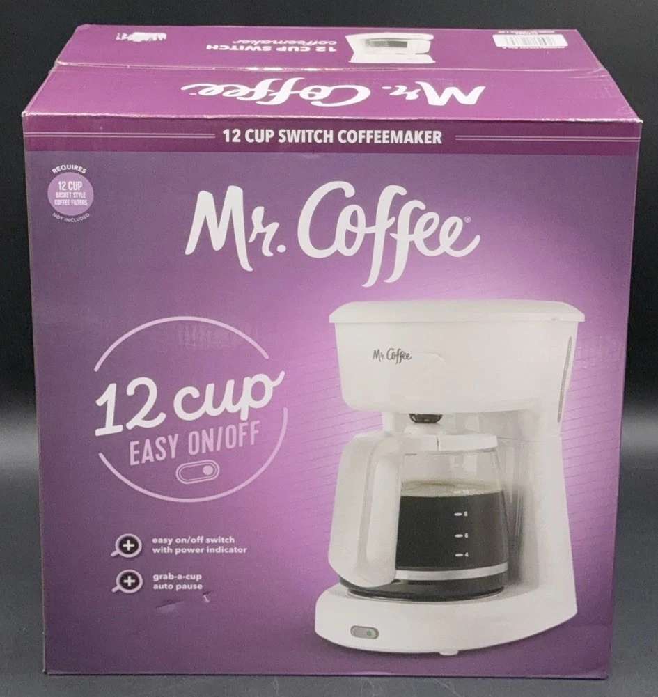 Mr. Coffee Sunbeam 12 Cup Switch Coffeemaker Maker White #2176664 NEW SEALED