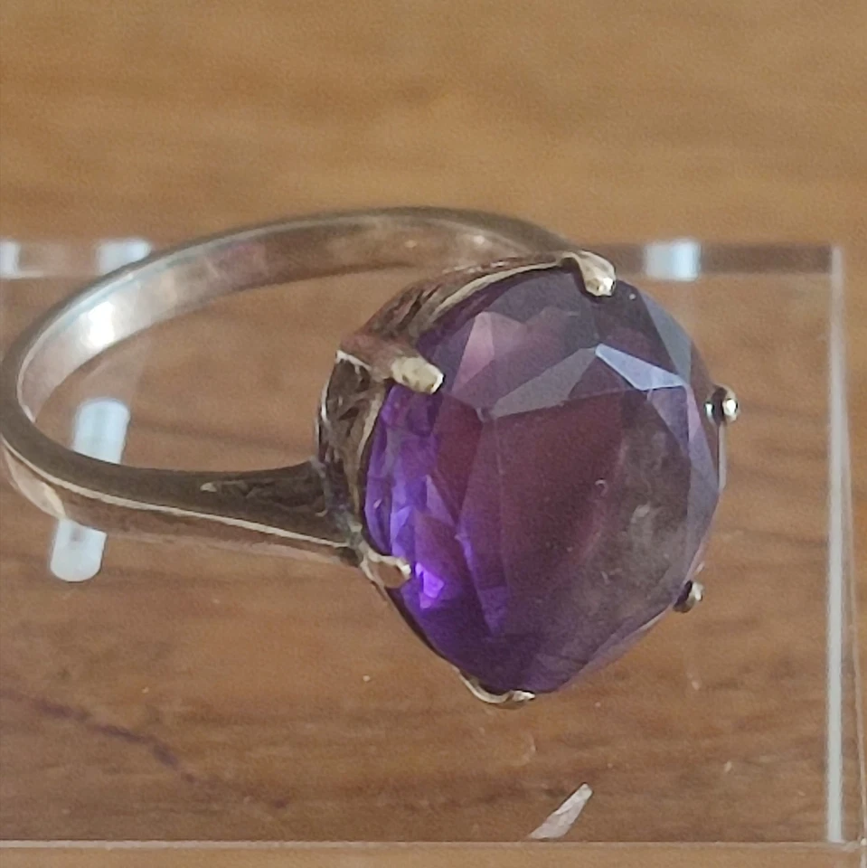 Antiguo anillo de cóctel amatista talla L.5 Foto 2 de 4