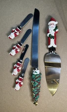 Boston Warehouse Christmas Cake Server & Knife Set Model No. 18-800