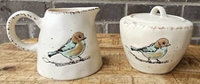 InHomestylez Song Bird Sugar Bowl and Creamer Set - NEW
