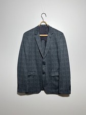 Karl Lagerfeld Plaid Gray Unlined Sport Coat Blazer Size US 44, EU 54