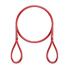 Stahlkabel ummantelt mit Ösen Schlaufenkabel Stahlseil PVC Warensicherungs ROT