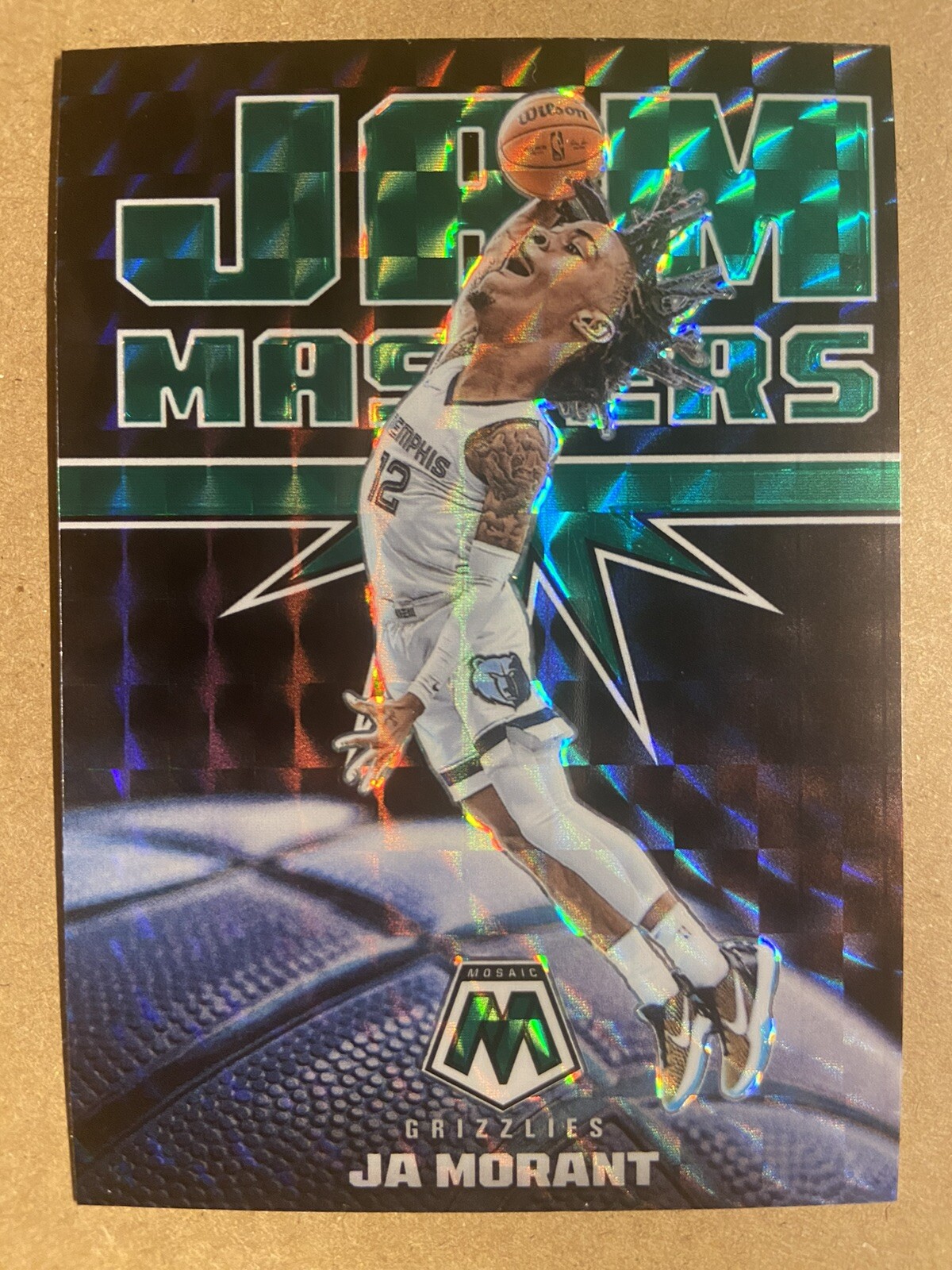 2021-22 Panini Mosaic JA MORANT Jam Masters Green Mosaic Grizzlies #2