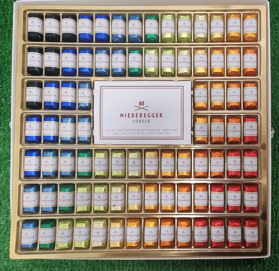 (46,05€/kg) Niederegger KLASSIKER VARIATIONEN Marzipan Pralinen 1075g Kasten!!!