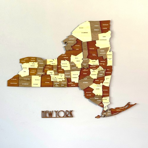 Carte 3D en bois New York art mural Manhattan carte de voyage États-Unis décoration de bureau à domicile cadeau