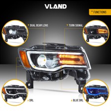 Phare Avant Droit Mécanique (sans Moteur) Pour Jeep Grand Cherokee 2017-2021 - Marque TYC - Neuf