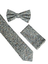 dusky blue english wildflower wedding design mens cotton tie bow handkerchief