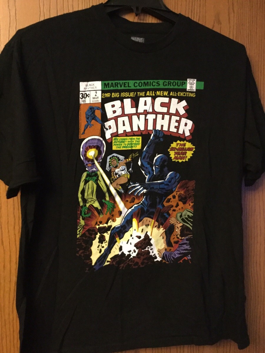 Black Panther (Comic Book Cover). Black Shirt. Marvel Comics. 2XL. | eBay.de, image size:900x1200