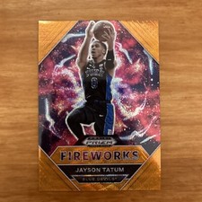 2021 Panini Prizm Draft Picks Jayson Tatum Orange Wave Fireworks #’d  62/75 
