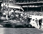 1971 INDY 500 DODGE CHALLENGER PACE CAR CRASHING PHOTOGRAPHERS STAND 8X10 PHOTO