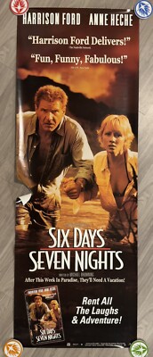 1998 RARE!! 6 Days 7 Nights / SIX DAYS Harrison Ford 24 X 72 Large Poster
