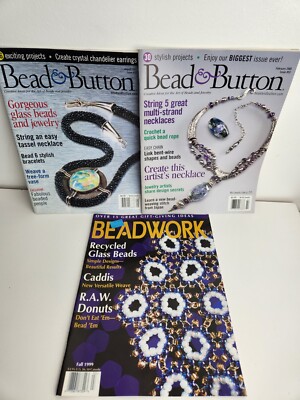 Bead & Button Beadwork Magazine Lot Jewelry Ring Necklace Earring Art Patterns