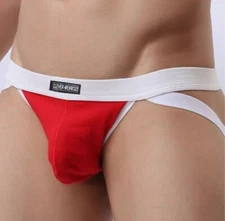 New Men's Sexy MANVENBECK Red Jockstrap w/Pouch Gym Jockstrap - Gay Interest