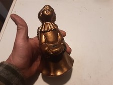 ANGIOLETTO PORTACANDELE IN LEGNO PRESSATO . DORATO ALTEZZA 16 CM