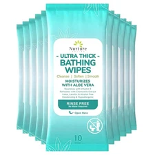 Nurture XL Ultra Thick Body Wipes for Adults W/Aloe | 120 Extra Large Disposable