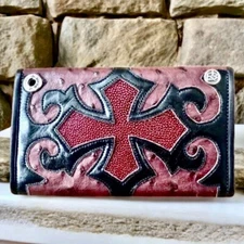 Travis Walker Vintage 90's Exotic Leathers Wallet Cross Design
