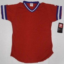 Wilson A4595 Scarlet V-Neck Throwback Jersey Adult (SRWR)